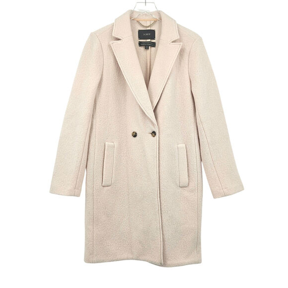 J.Crew Daphne Topcoat in Italian Boiled Wool in Cream Color Size 12 - Picture 3 of 12